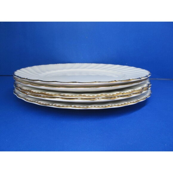 Gladstone Bone China "Old Grecian Flute" Set Of Five 8 1/2" Salad Plates VGC - Picture 6 of 8